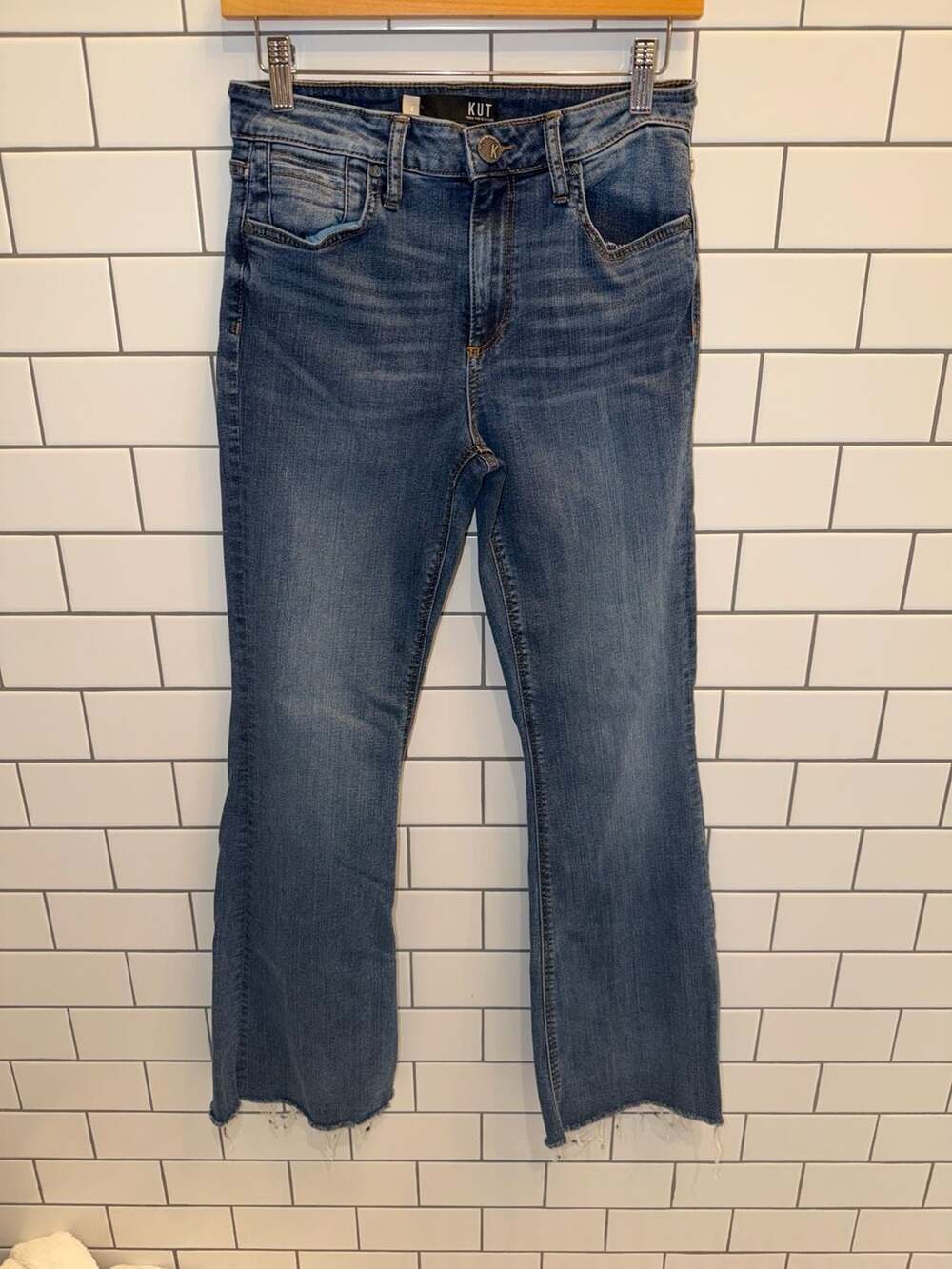Kut from the Kloth Stella Flare Raw-Hem Jeans